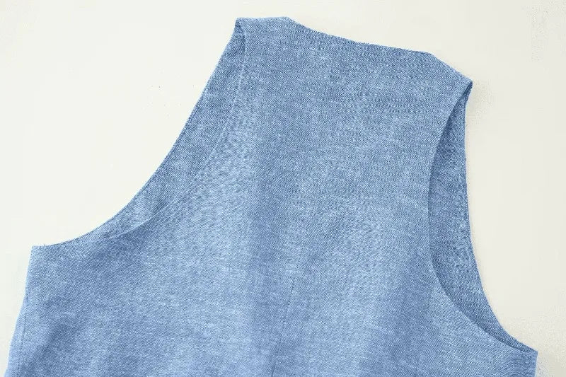 Women Wide Leg Pants Sets 2 Pieces Fashion Double Breasted Vest Top Women Suit Casual Two Piece Set Women Outfit