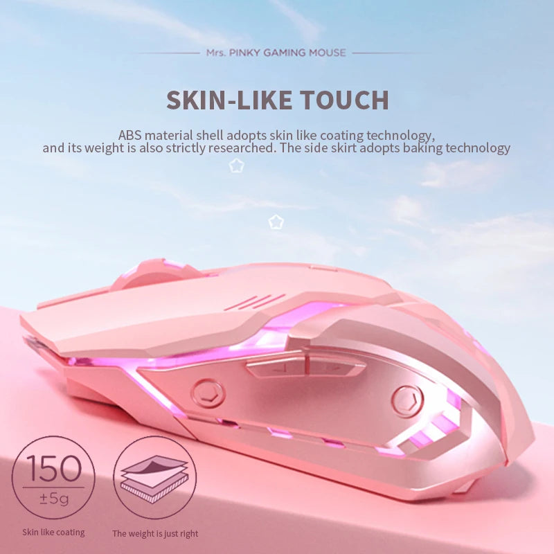 Souris de jeu ergonomique et silencieuse, 6 boutons, RGB, pour ordinateur de bureau et portable