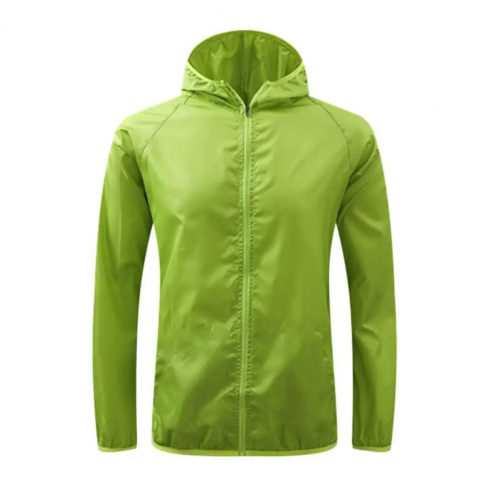 Chaqueta de Sol para Hombre y Mujer Chaquetas de Senderismo Impermeables Cortavientos de Sol de Secado Rápido Manga Larga Fina Color Caramelo Abrigo Anti-UV
