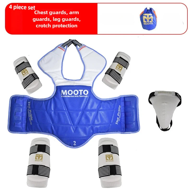 Set de entrenamiento de equipo de protección de combate de Taekwondo, equipo de combate real, conjunto de equipo de protección de artes marciales engrosado para competición