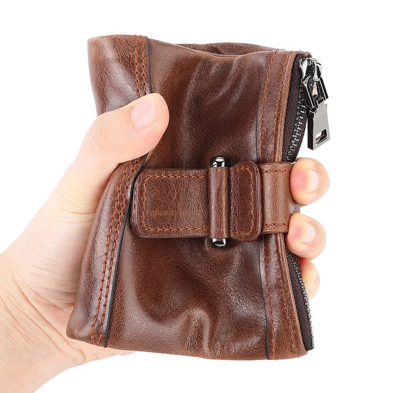 Cartera de lujo de diseño para hombre, carteras de hombre de cuero genuino, RFID de alta calidad, monedero para hombre, tarjetero, carteras vintage