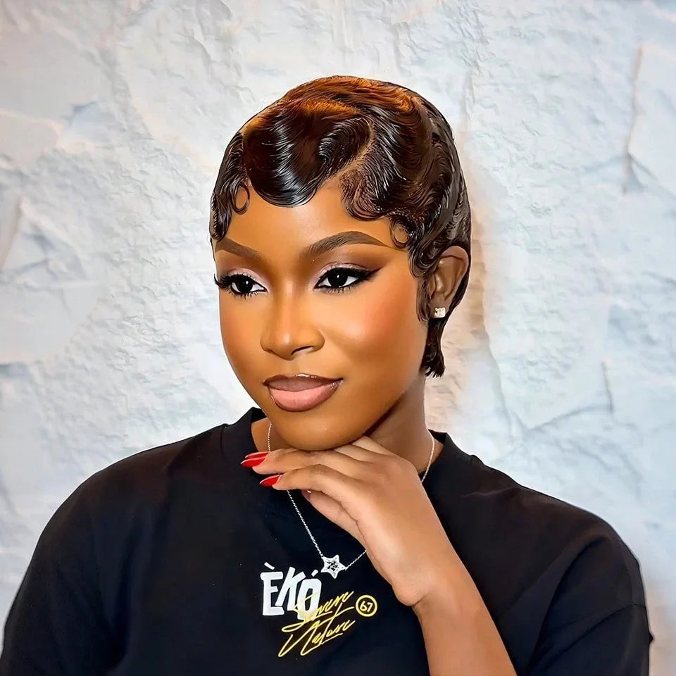 Finger Wave Pixie Wig