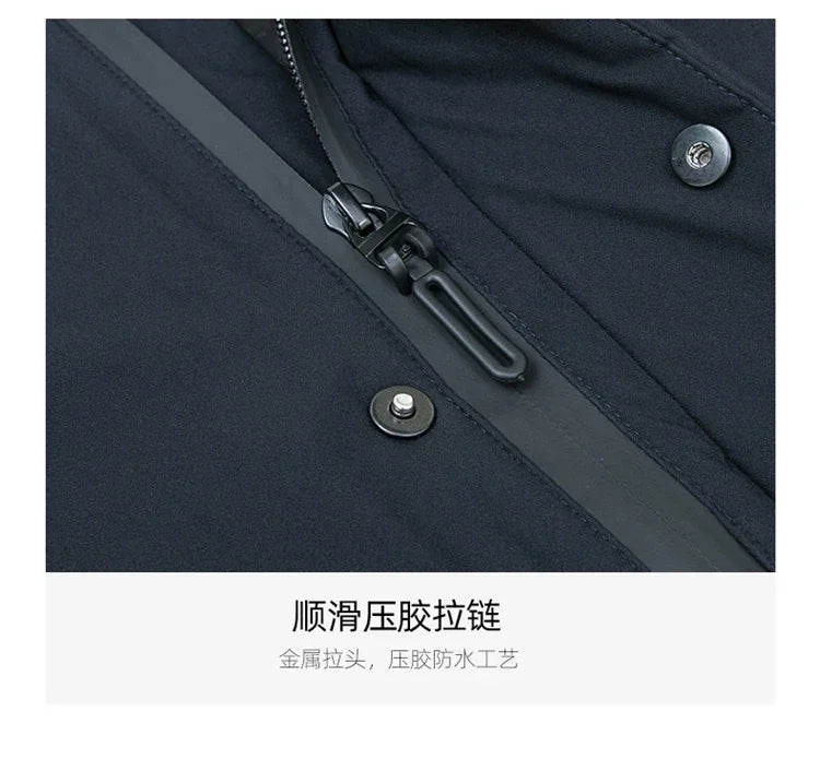 Chaquetas con capucha para hombre, ropa de abrigo informal, parkas largas para hombre, nuevas parkas impermeables y cálidas para otoño e invierno, abrigo tipo parka, 2 PIEZAS Parkas de invierno