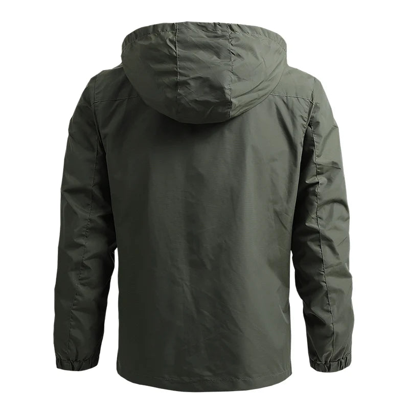 Chaqueta de invierno a la moda con capucha, chaqueta de camping y senderismo, chaqueta informal impermeable para hombre, cortavientos, ropa de abrigo para hombre