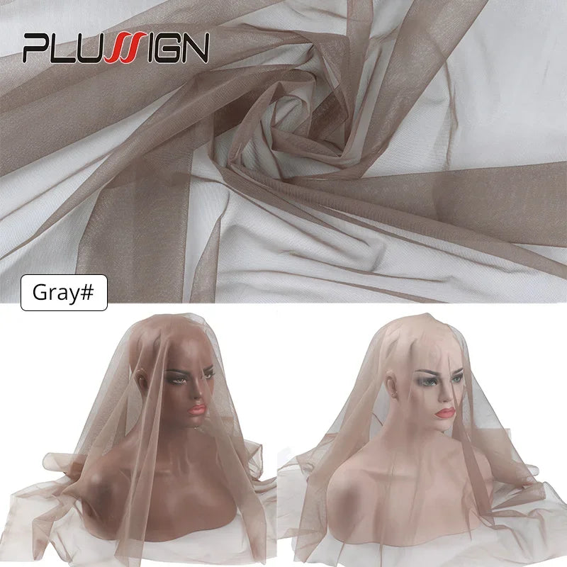 Plussign 1/4 Yard Red de Tejido para el Pelo Material de Encaje Suizo Superior Cimiento Base de Toupee para Cierre Frontal Red para Hacer Pelucas