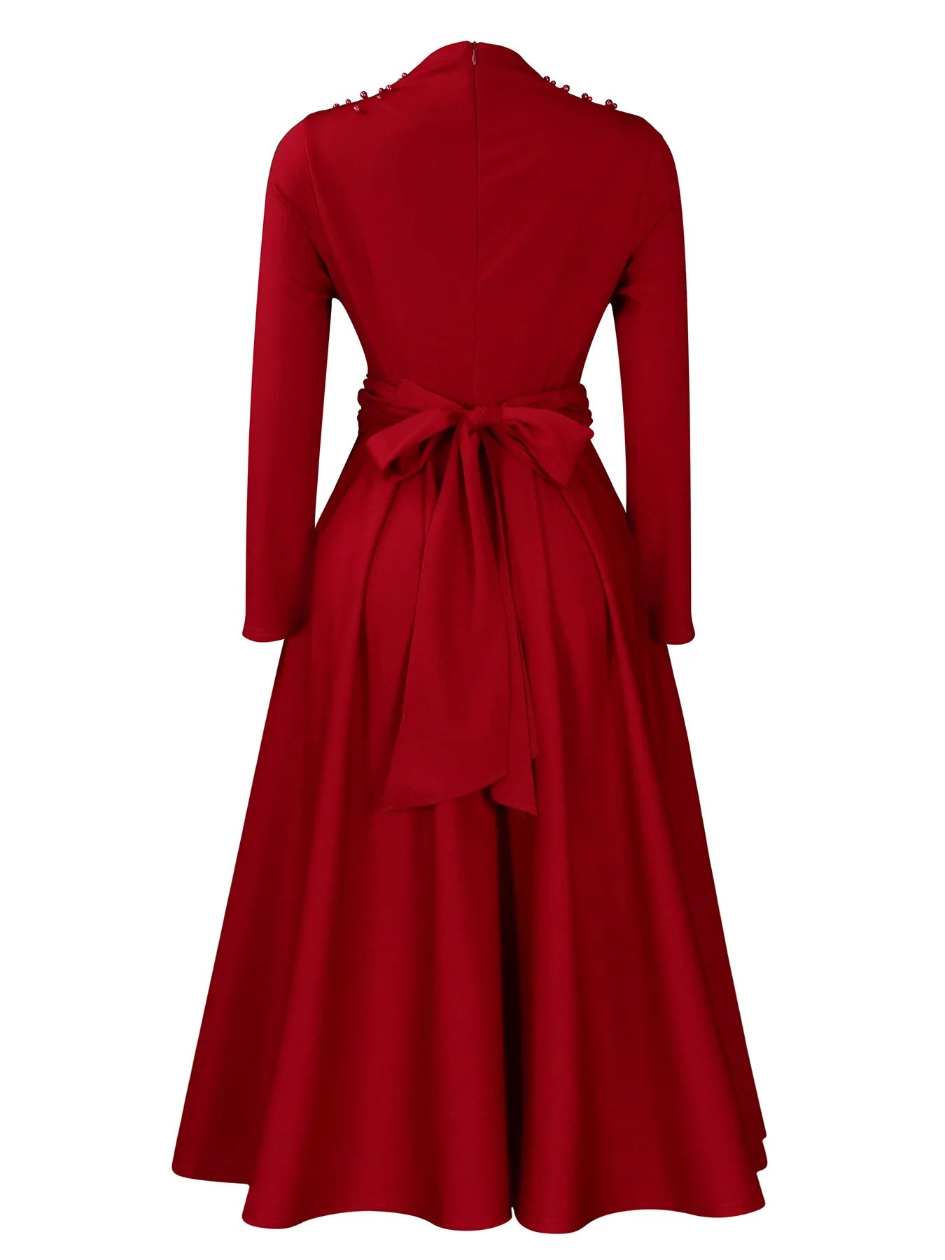 Vestido Elegante Africano para Mujer, Vestidos de Noche con Cuello Alto y Cuentas a la Moda, Vestido Delgado de Temperamento para Mujer, Vestidos Casuales de Manga Larga