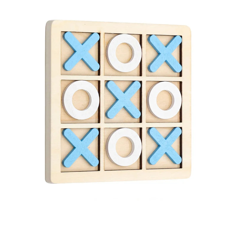 Jeu de société Tic Tac Toe en bois massif - Parfait pour s'amuser en famille et se divertir dans la cour !
