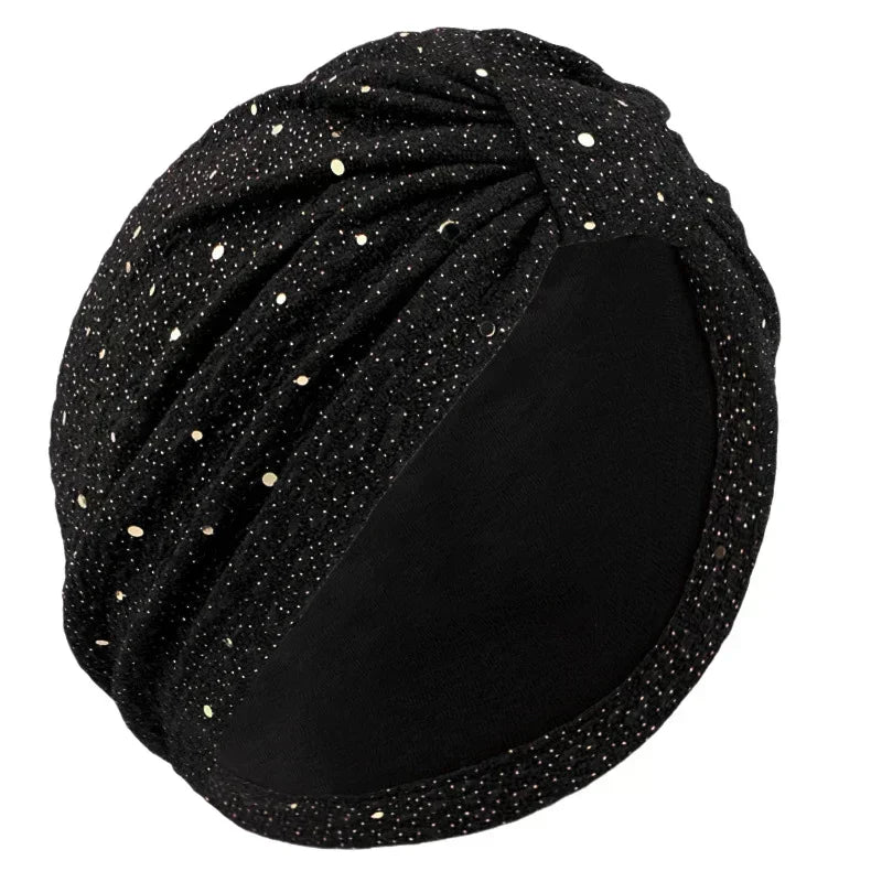 Women’s Sequin Knotted Turban – Elegant, Comfortable & Perfect for Any Occasion