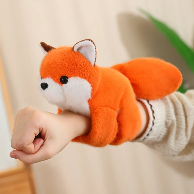 Peluches créatives raton laveur renard husky chat singe papa cercle jouet enroulé autour du bras poupée jouets pour enfants cadeau d'anniversaire