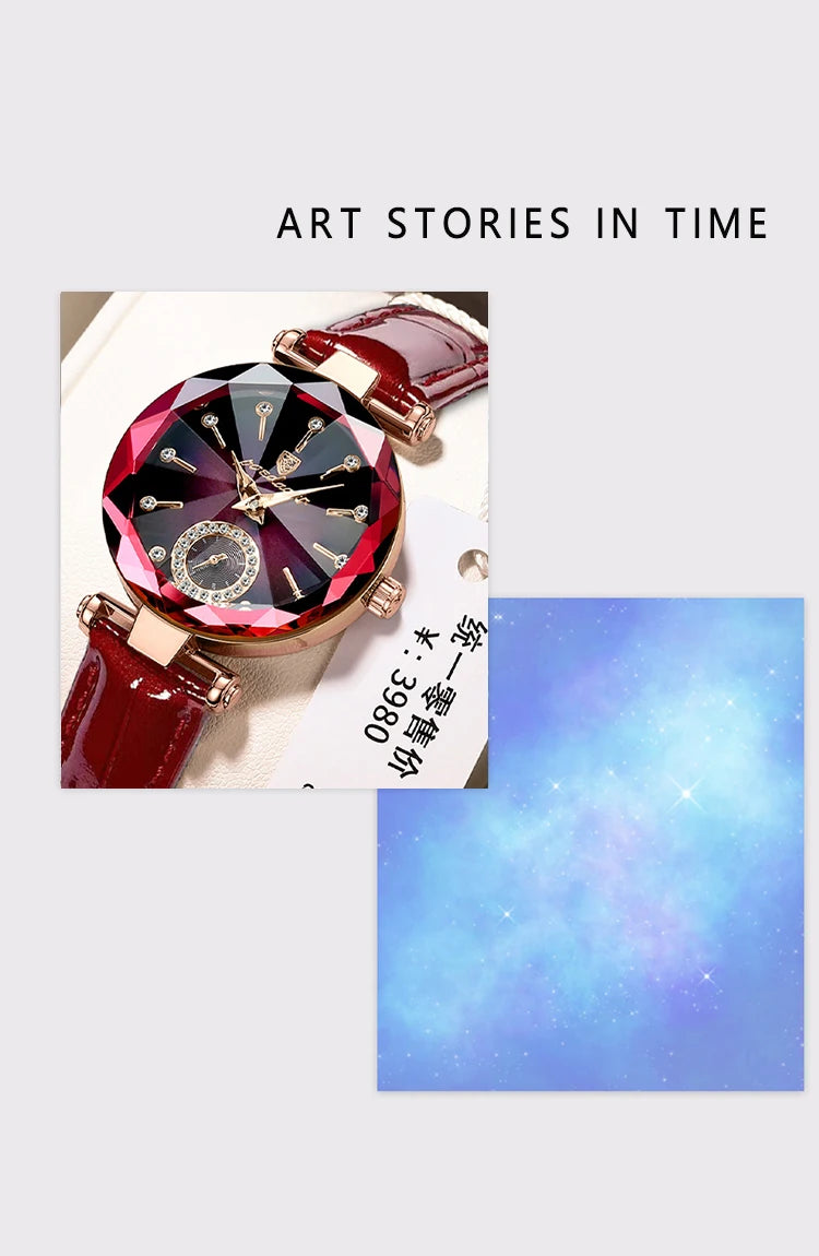 POEDAGAR Relojes de mujer, moda, esfera de diamante, cuero, cuarzo, marca superior de lujo, resistente al agua, reloj de pulsera para mujer, regalo para novia