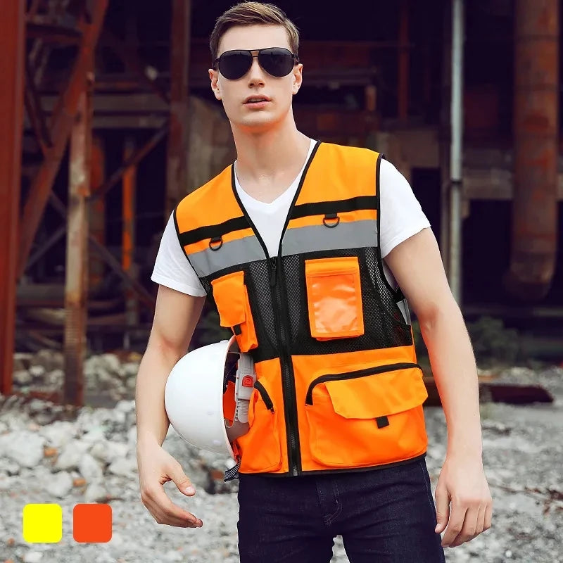 Custom Logo High-Visibility Safety Vest – Breathable, Practical & Professional