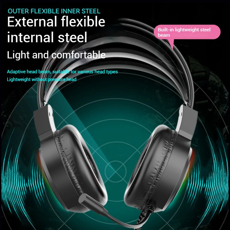 Gaming headset headset computer wired headset with microphone gaming game play listening to the sound of the USB interface