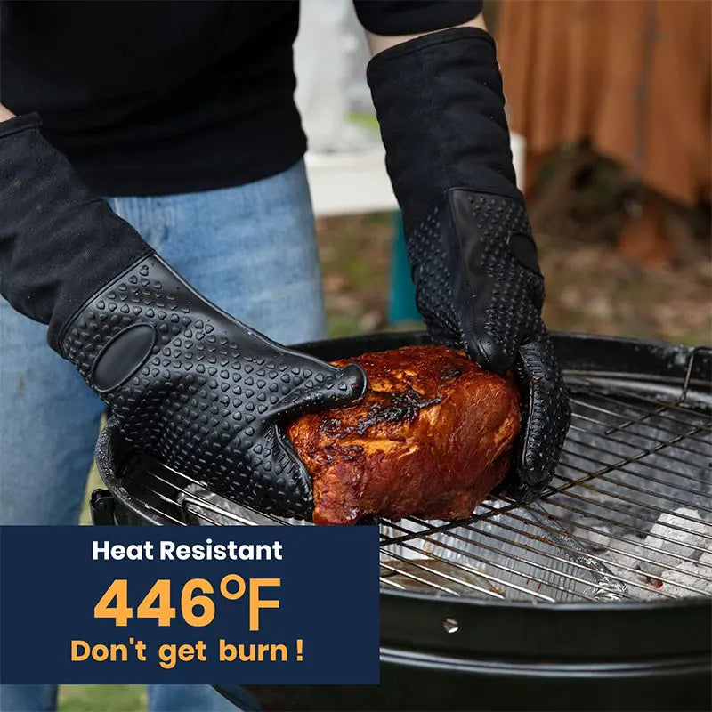 Guantes de horno de silicona profesionales extralargos con forro acolchado Guantes de horno para parrilla resistentes al calor duraderos Herramientas para hornear