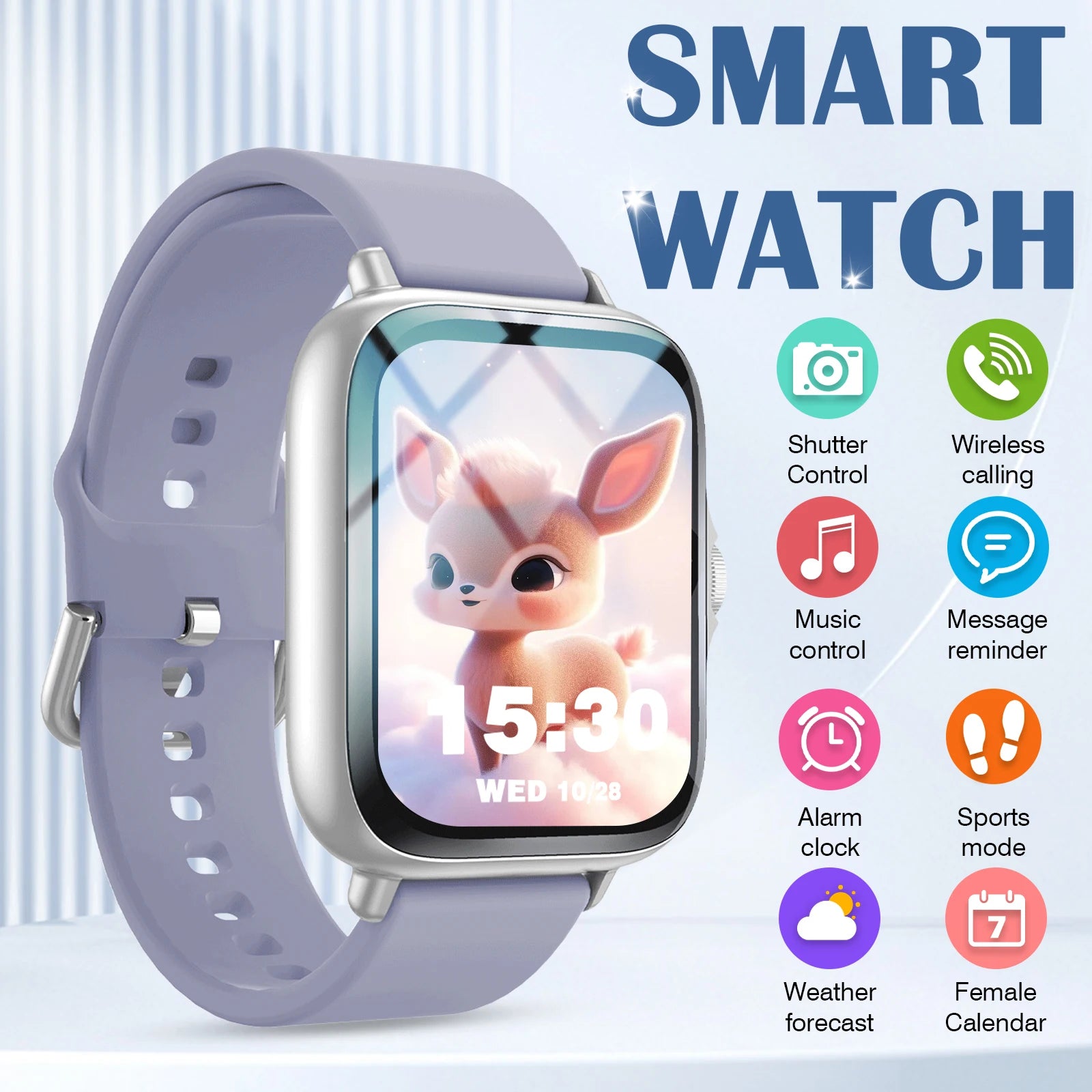 El smartwatch tiene función de llamada, notificación de mensajes, diseño ultrafino, es compatible con Android y iPhone, regalo neutro, múltiples