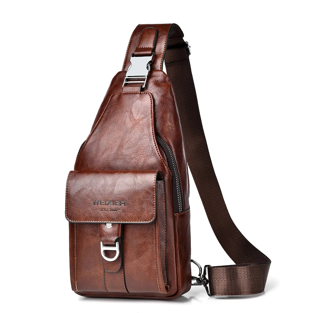 Bandolera de cuero sintético para hombre