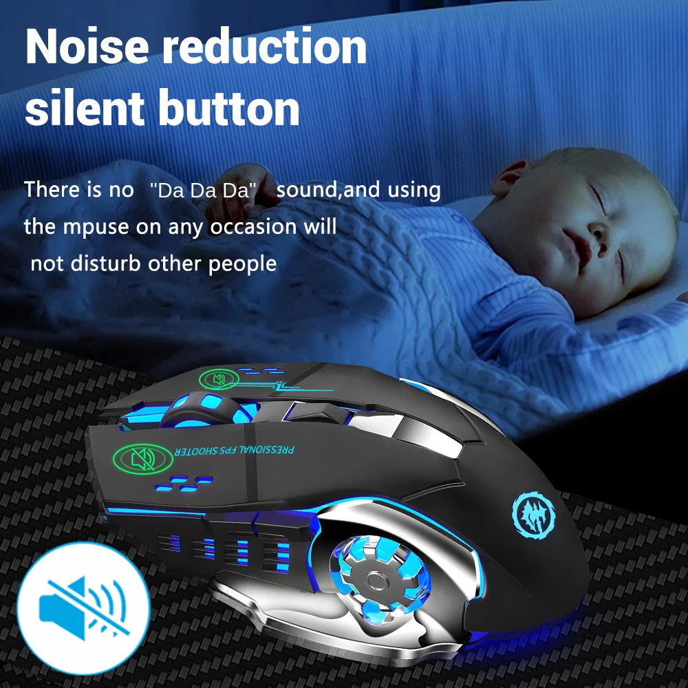 Souris sans fil rechargeable 2,4 GHz USB Bluetooth rétroéclairée, ergonomique et silencieuse, idéale pour le bureau avec ordinateur portable, MacBook, PC, tablette et téléphone.