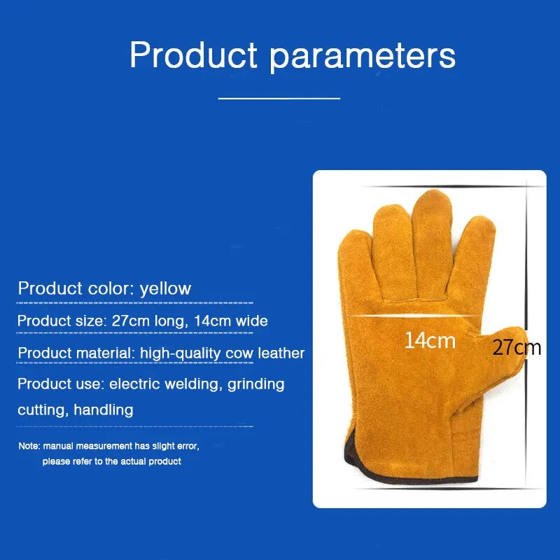 Guantes de trabajo para hombre, de piel de vaca suave, para conductor, caza, conducción, granja, jardín, soldadura, seguridad, protección, guante mecánico