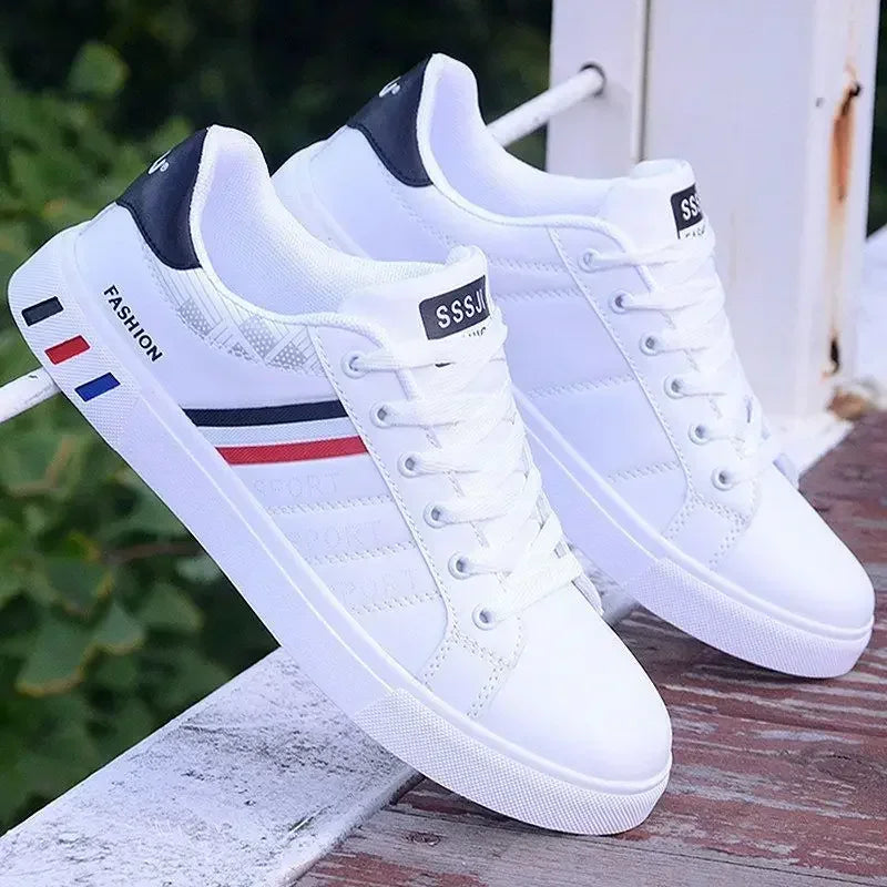 Zapatillas deportivas casuales para hombre, zapatos planos para hombre, Zapatillas Hombre de cuero PU ligeras y transpirables, zapatos deportivos blancos para hombre Tenis
