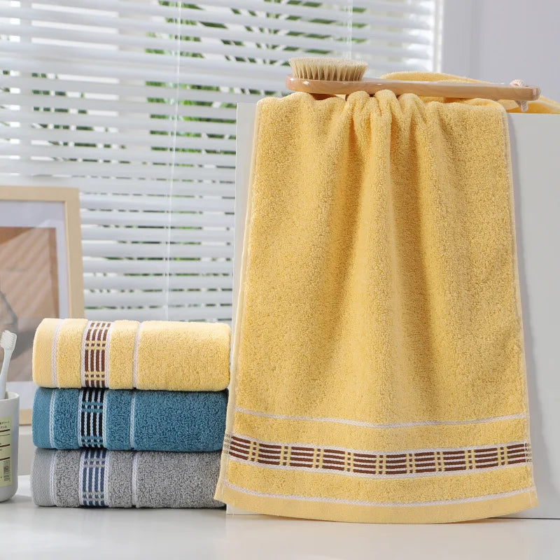 Toallas de mano y cara de algodón 100% de alta calidad para adultos, toalla de mano a cuadros para el hogar, cuidado facial, baño, deportes, toalla de algodón 34x74cm