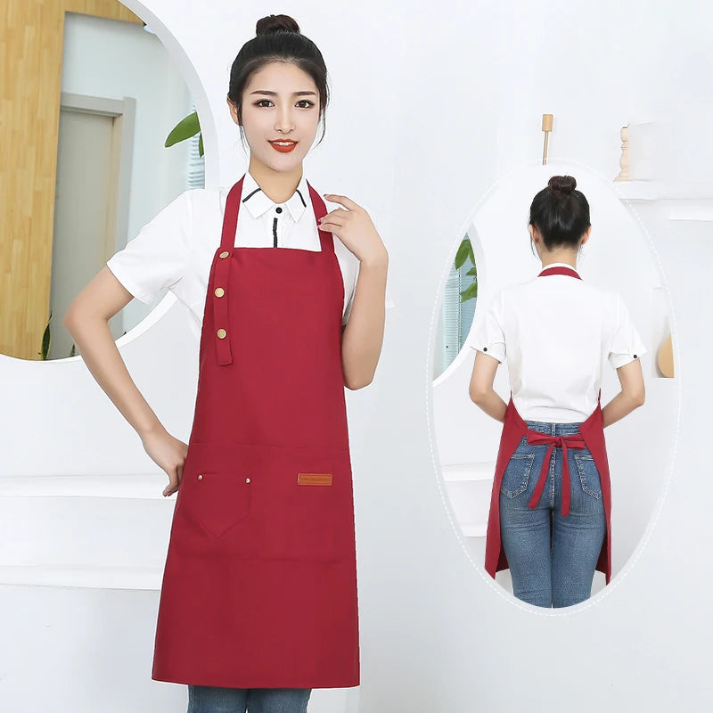 Nouveaux tabliers de cuisine tendance pour femmes et hommes, tabliers de travail pour chefs, pour grillades, restaurants, bars, boutiques, cafés, salons de beauté, studios de manucure, uniformes