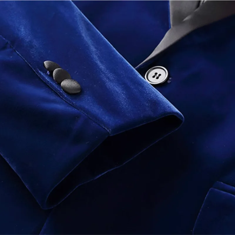 Traje de terciopelo dorado de lujo para hombre de alta calidad, chaqueta ajustada de un botón, azul/rojo/verde, nuevo Blazer de vestir para boda/fiesta de graduación para hombre