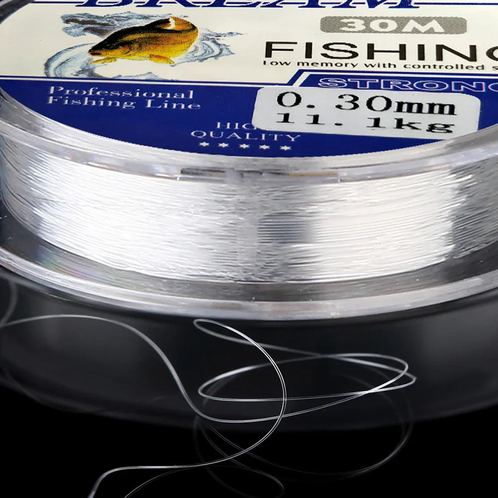 Sedal de pesca en hielo de 30 m Monofilamento súper resistente Sedal importado de Japón para pesca de carpa