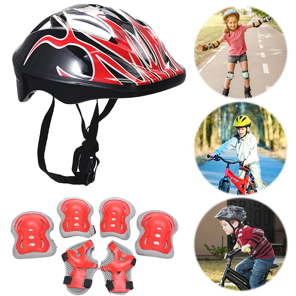 Kids Safety Helmet Knee Elbow Pad Set Toddler Helmet with Protective Gear Set for Bicycle Cycling Skateboard Scooter Skating