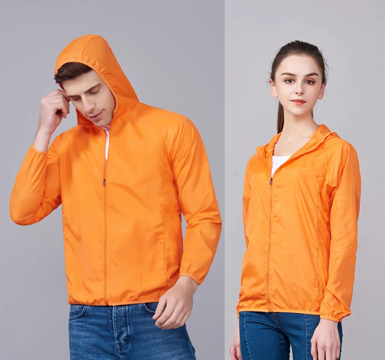Chaqueta de senderismo JNLN para hombre y mujer, impermeable, con protección solar, cortavientos, unisex, para camping, escalada, para exteriores, impermeable, ropa portátil
