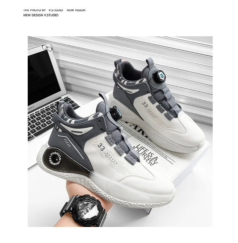 Zapatillas de Hombre con Hebilla Giratoria Cómodas Antideslizantes con Cordones Duraderas para Actividades al Aire Libre de Hombre
