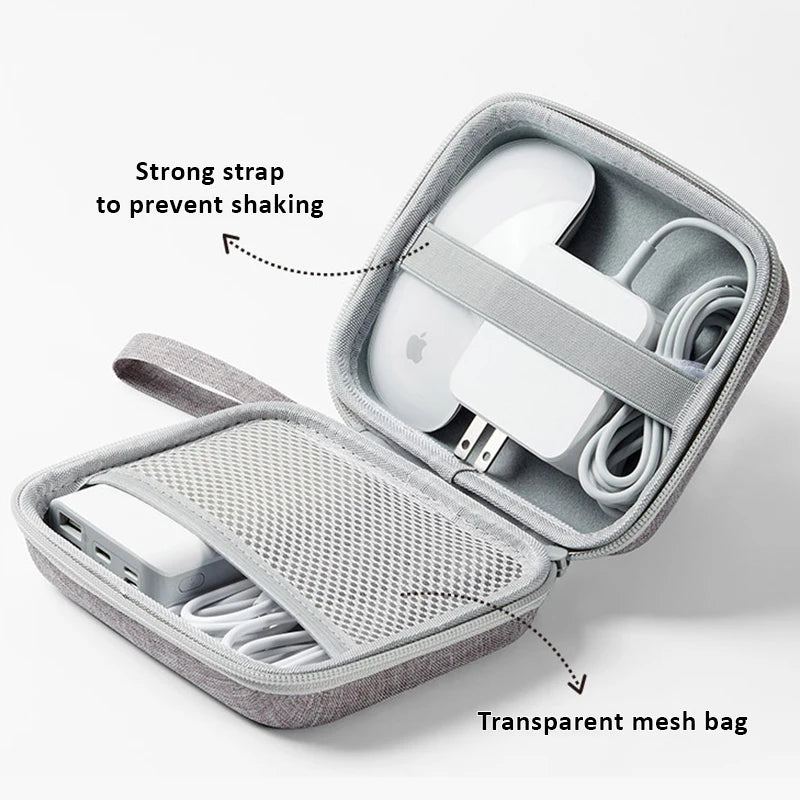 Boona Étui rigide pour alimentation d'ordinateur portable, étui de transport pour souris, sac pour accessoires électroniques pour MacBook