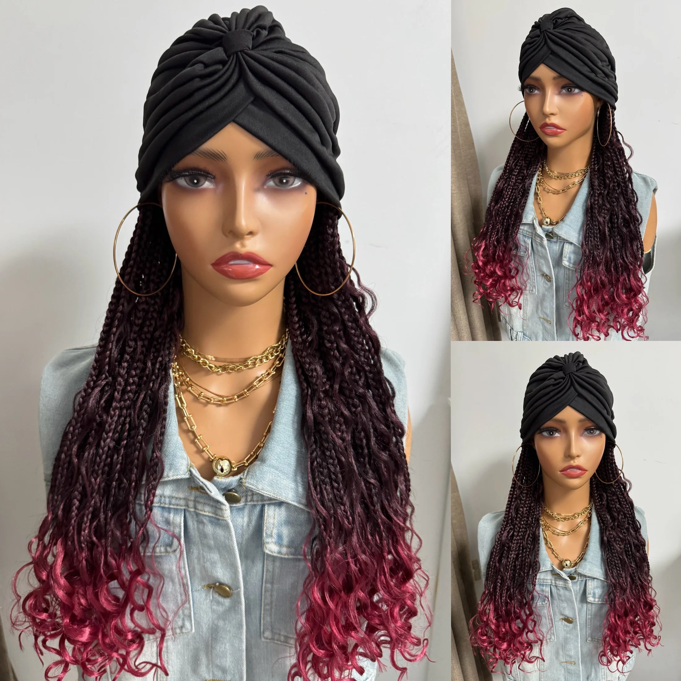 Diadema-peluca de trenzas ombré
