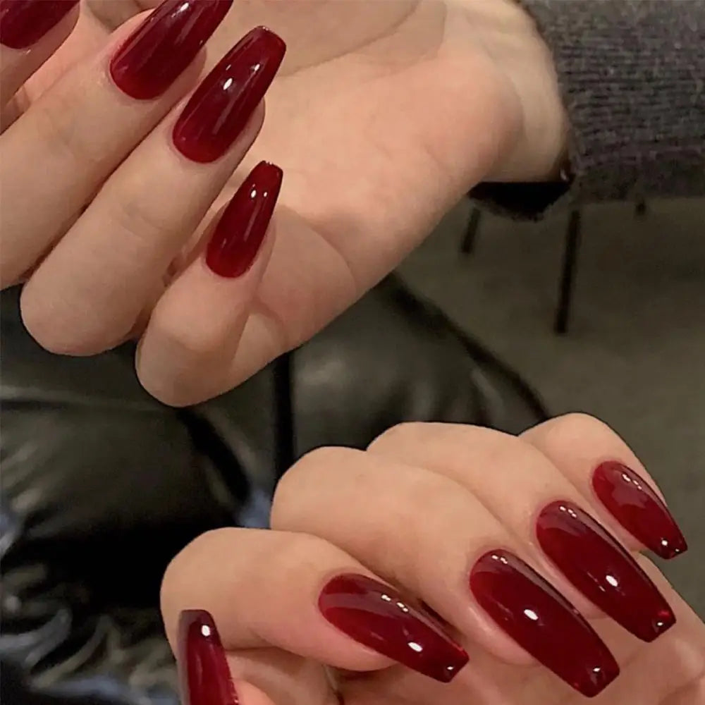24 stk. Gradient Falske Negler Fransk Ballerina Negler Vanntett Falske Medium Kiste Falske Negler Fingernegler Press-on Negler Tips