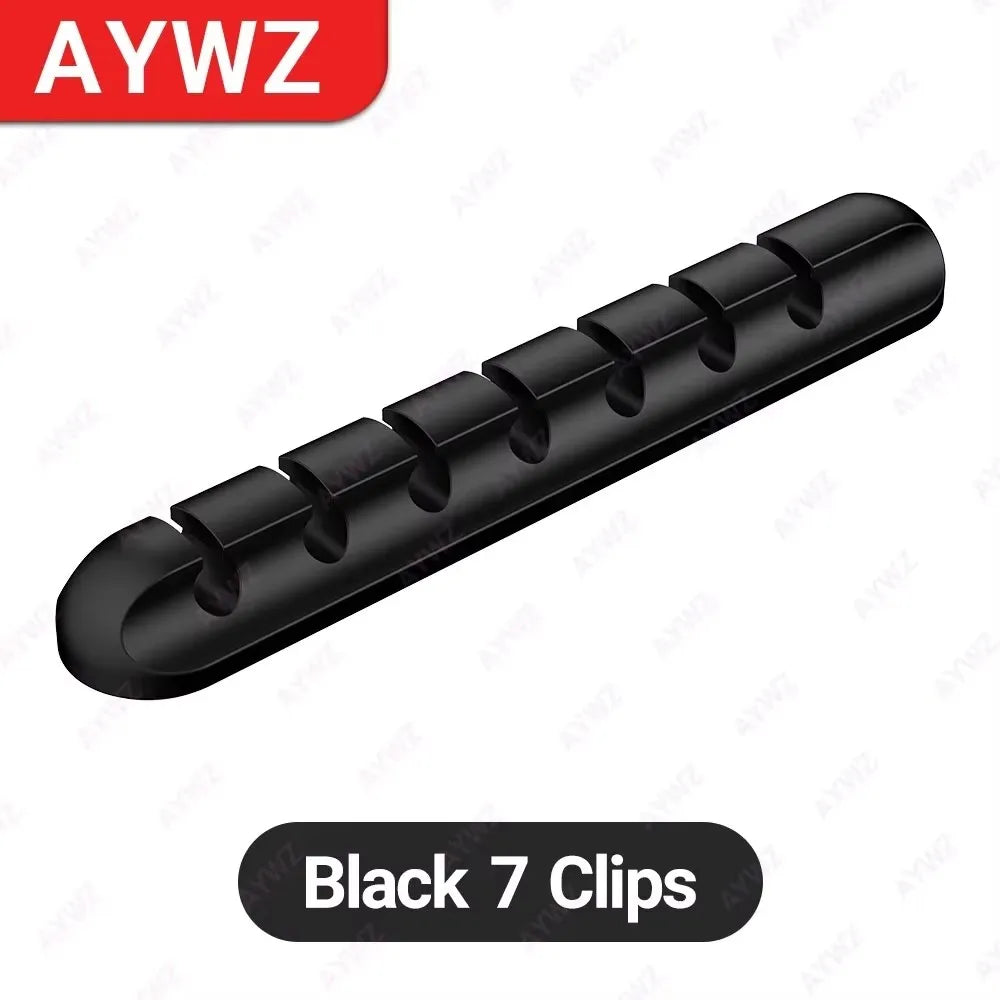 Clips adhesivos para cables, organizador de cables para escritorio, cable de carga USB, cable de alimentación para mesita de noche, cable de ratón