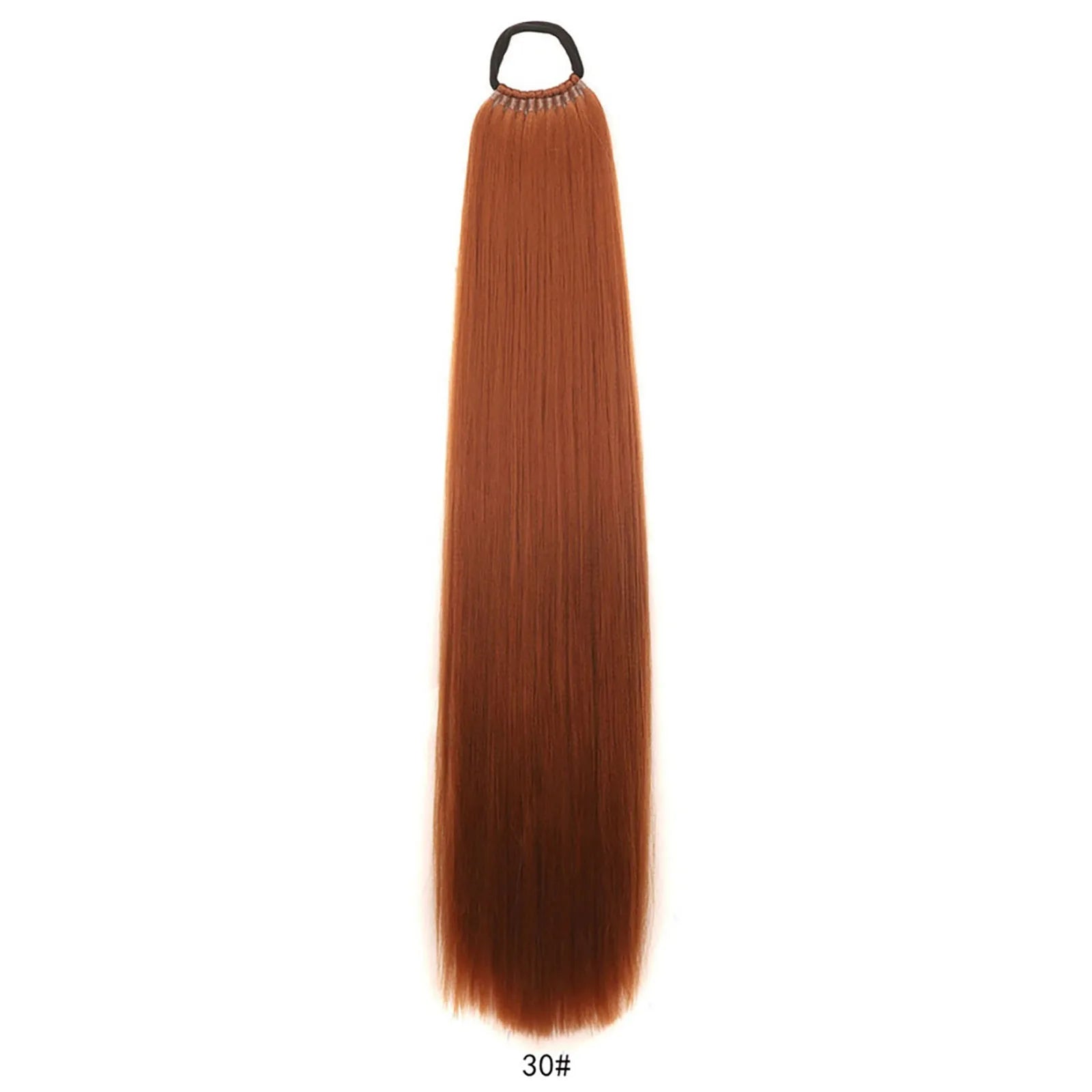 Synthetic Ponytail Hair Extension Long Yaki Straight Hair Ponytails With Ring Black Afro Fluffy Woman's Haipieces