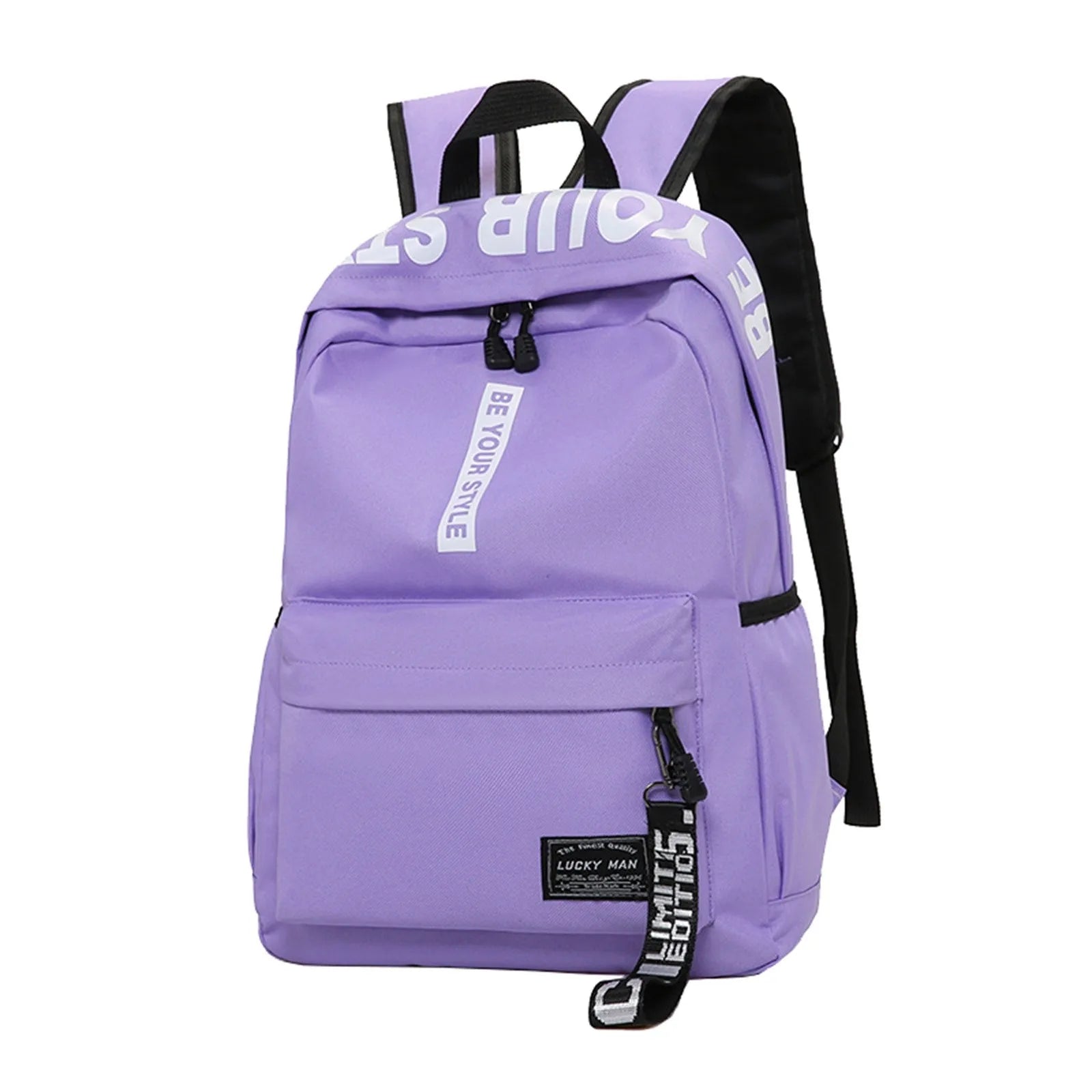 Mochila de estudiante a la moda, ligera, logotipo personalizable, casual, bolso de hombro doble, correa de hombro arqueada, forro de poliéster, Oxford