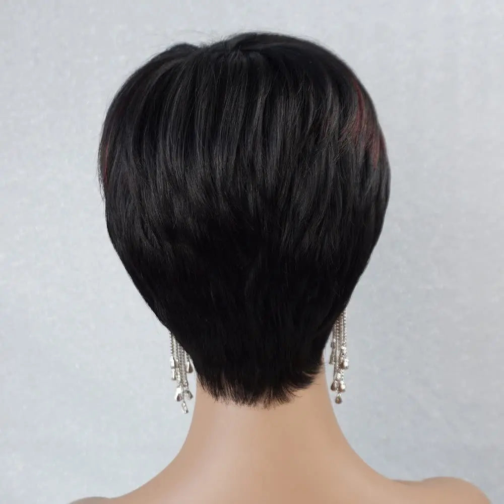 Pixie Cut Wig for Black Women Synthetic Wigs for Black Women Short Bob Wig Human Hair Wigs with Bangs Short Wigs for Black Wome