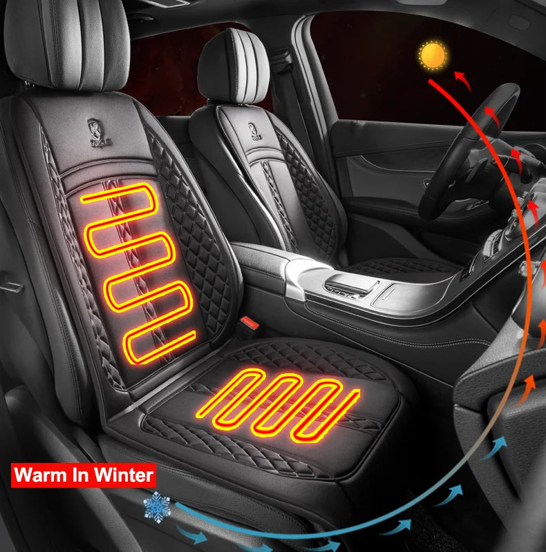 Almohadilla térmica universal de 12 V para asiento de coche, funda suave y calefactable para asiento de coche, protector de asiento de coche cálido de invierno de ancho mejorado, accesorios para coche
