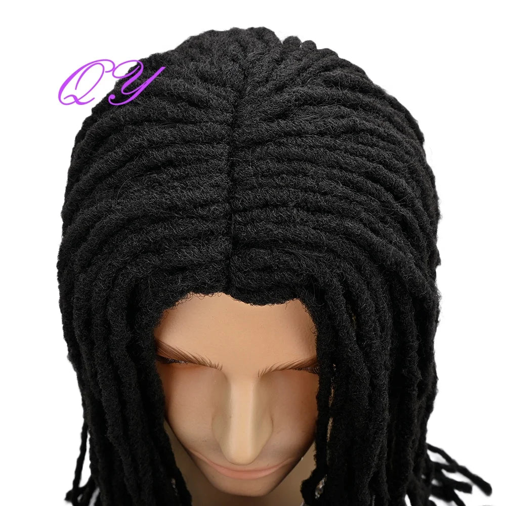 Men's Synthetic Dreadlock Wig Long Black Braided Hair for Daily, Music Festival, Halloween Costume Party Role-Playing