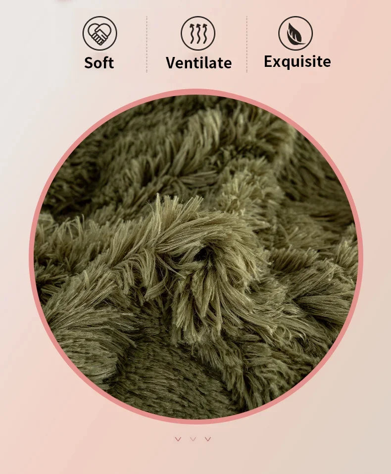 Juego de funda nórdica de felpa de lujo de 3/4 piezas – Ropa de cama cómoda y suave, perfecta para el confort del dormitorio, ideal para habitaciones de invitados y estética de dormitorios universitarios.