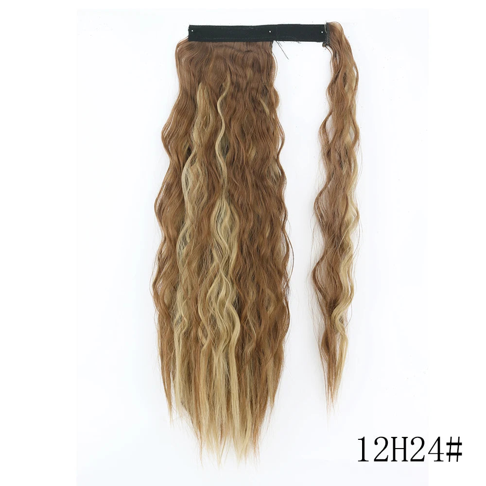 LISI GIRL Synthetic 22/34 Inches Wrap Ponytail Long Afro Curly Hair Extensions Hairpieces Pony Tail Fake Hair Heat Resistant