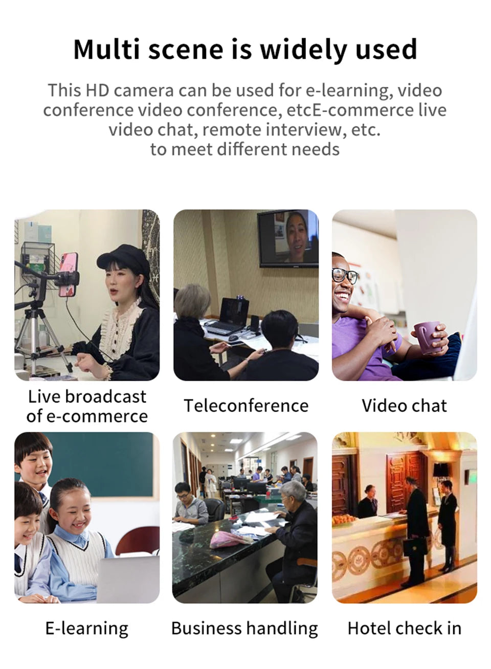 Webkamera 1080P Minikamera Full HD Webkamera Med Ringfyllingslys Mikrofon USB Direktesending For Youtube PC Bærbar PC Videoopptak