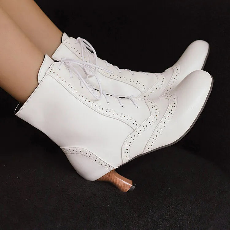 Botines de Moda Nuevos para Mujer Botines Cortos de Cuero de Alta Calidad para Mujer Zapatos Ligeros de Tacón Alto para Mujer Botas de Mujer