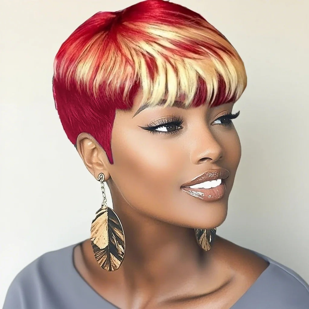 Peluca Pixie Cut 99J/613 con flequillo