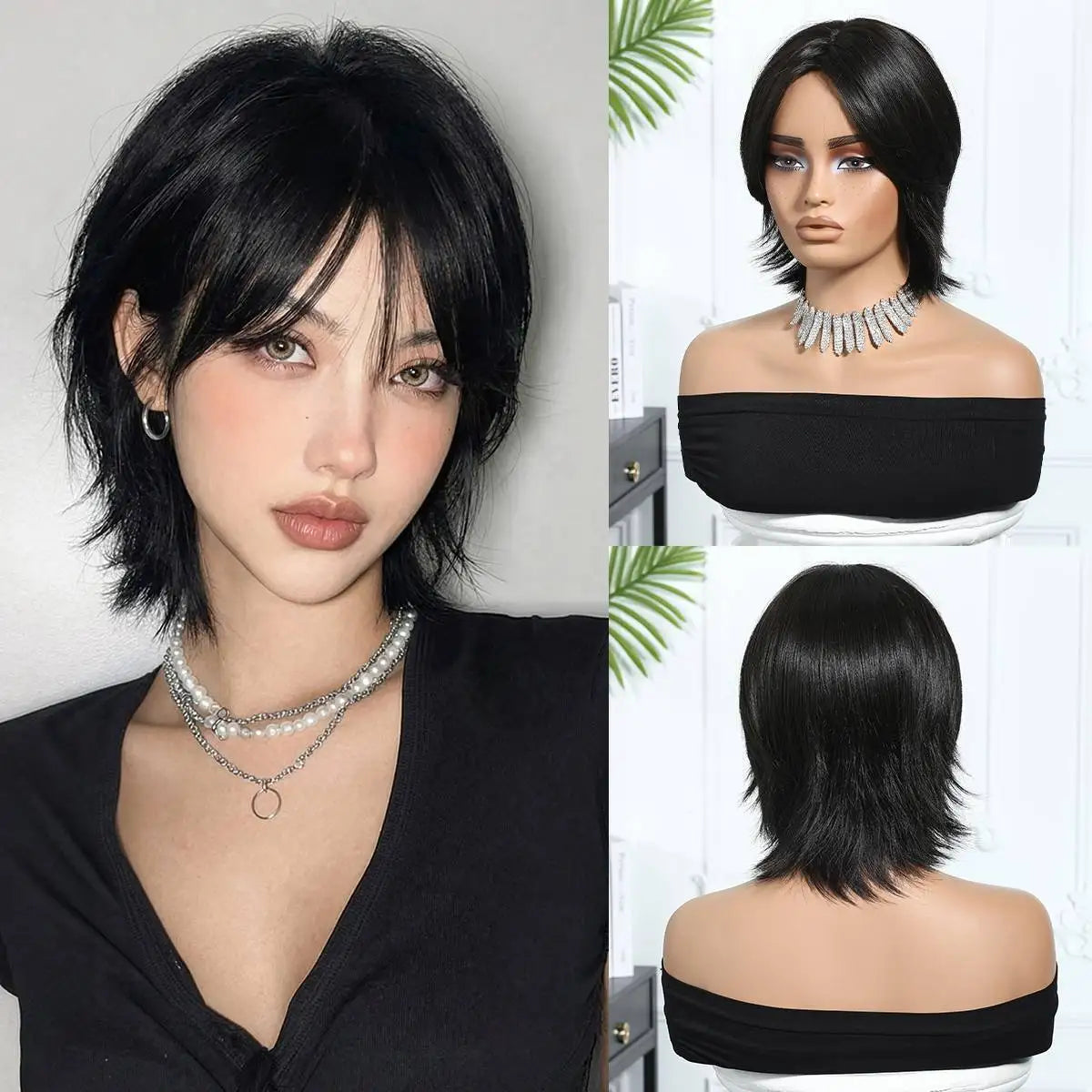 Peluca Bob Capeada Gris