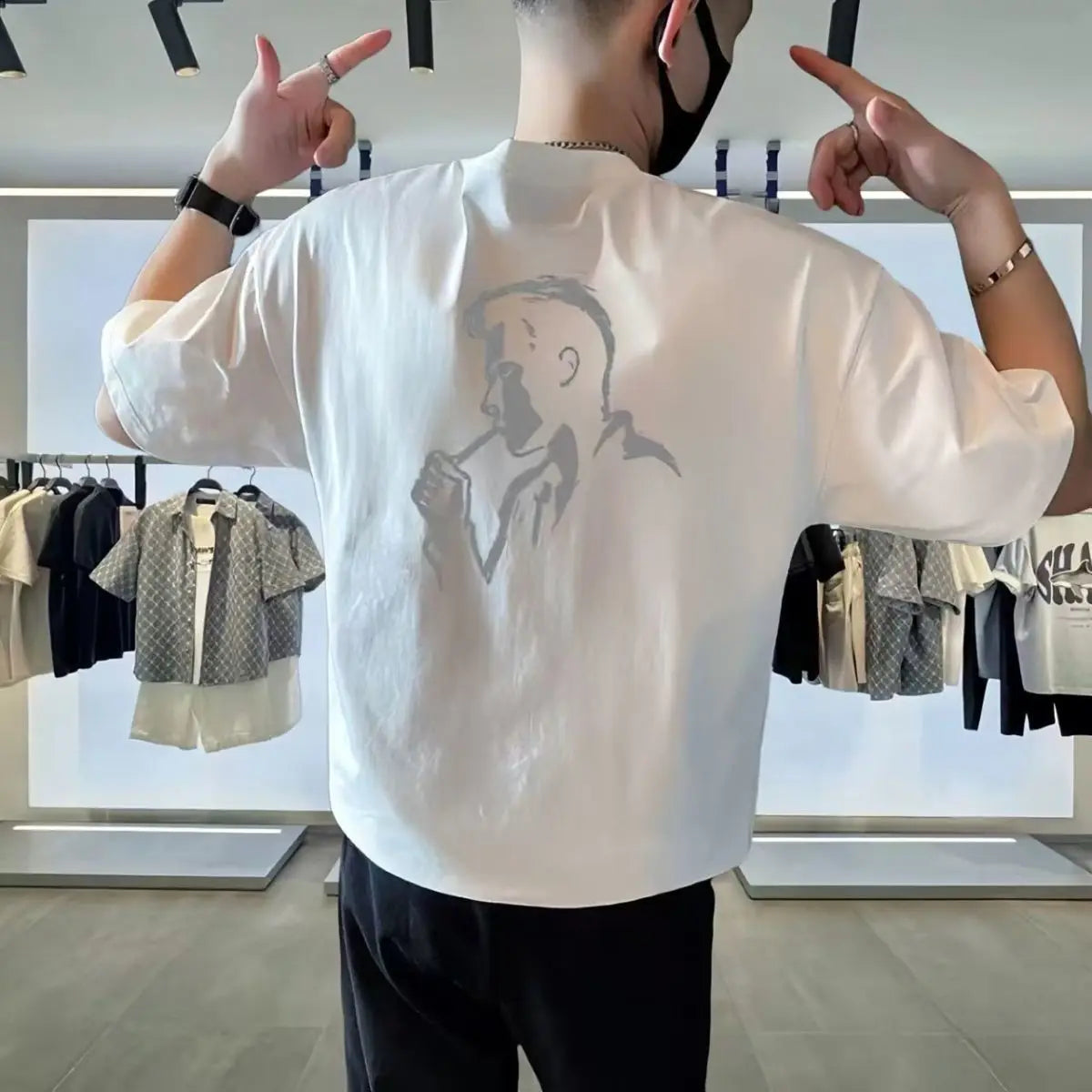 Camiseta de Lujo de Manga Corta para Hombre Moda Verano Algodón Premium de Alta Gama Cómoda Transpirable Ropa Urbana Uso Diario