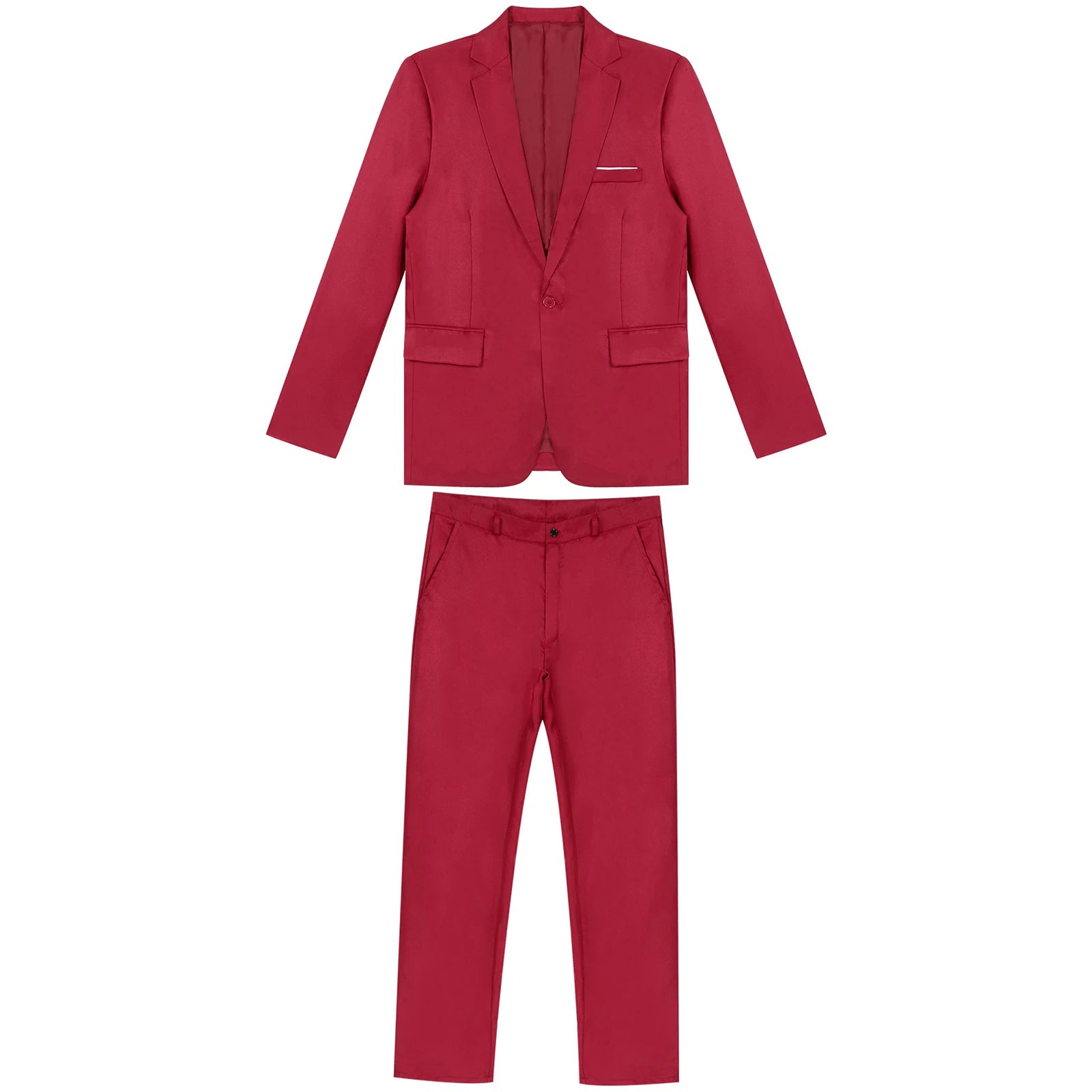 Traje de hombre de caballero de 2 piezas, uniforme formal, chaqueta de blazer de manga larga con solapa y pantalón, trajes para reuniones de oficina, negocios y fiestas de boda