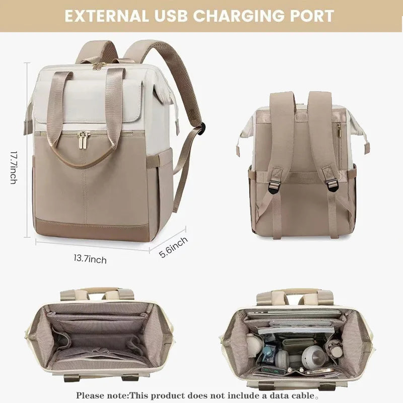 Laptop bag, travel and leisure mommy bag, diaper bag, men's and women's fashionable backpack