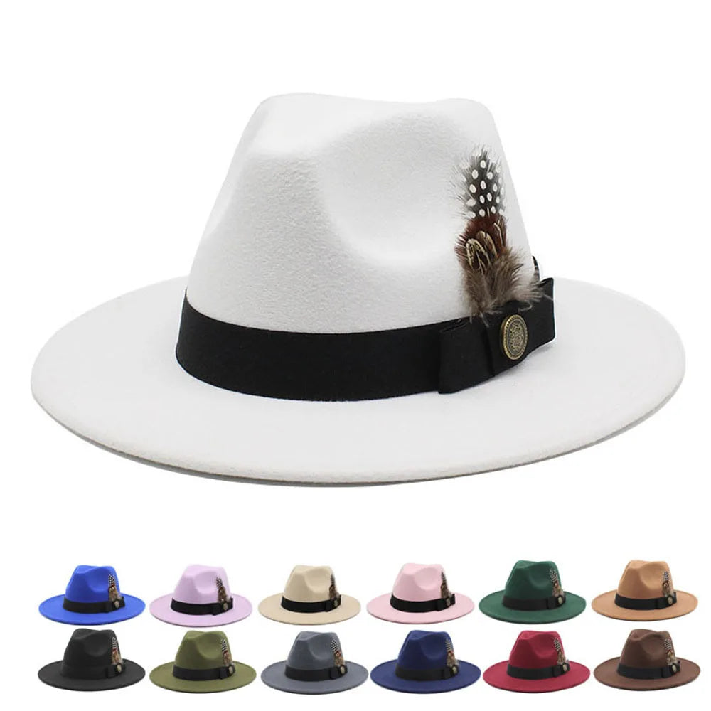 Klassisk Feather Fedora-hatt