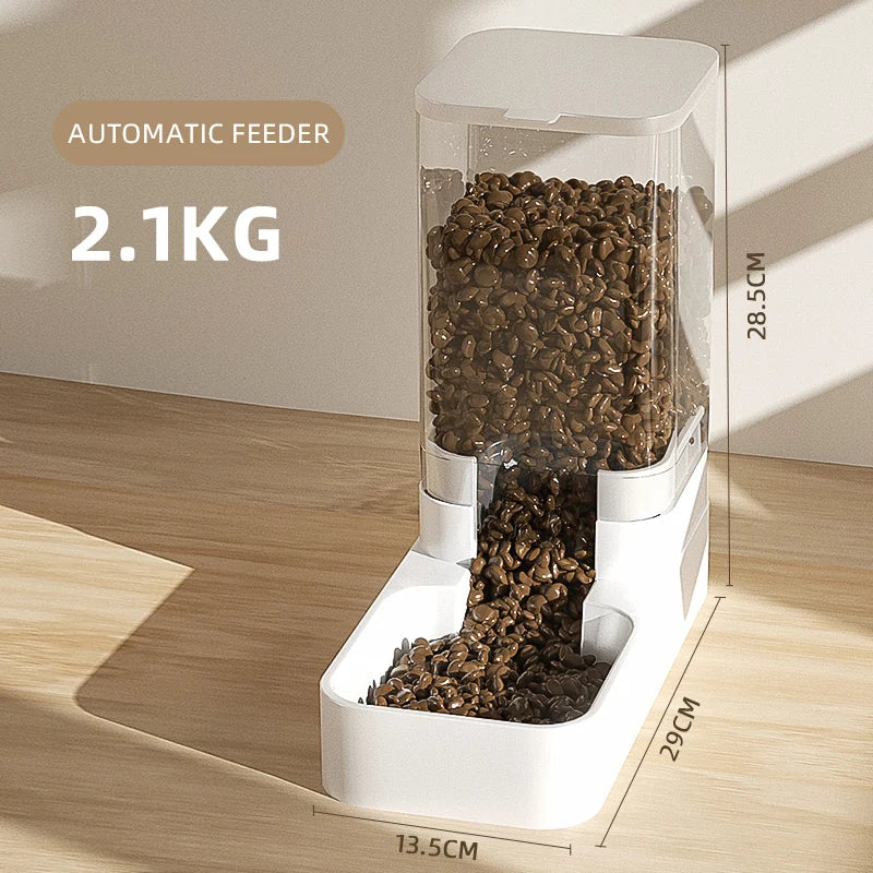 HOOPET Comedero para Perros Gatos, Dispensador Automático de Agua, Tazón Transparente, Almacenamiento de Comida para Mascotas, Contenedor, Accesorios para Cachorros y Gatitos