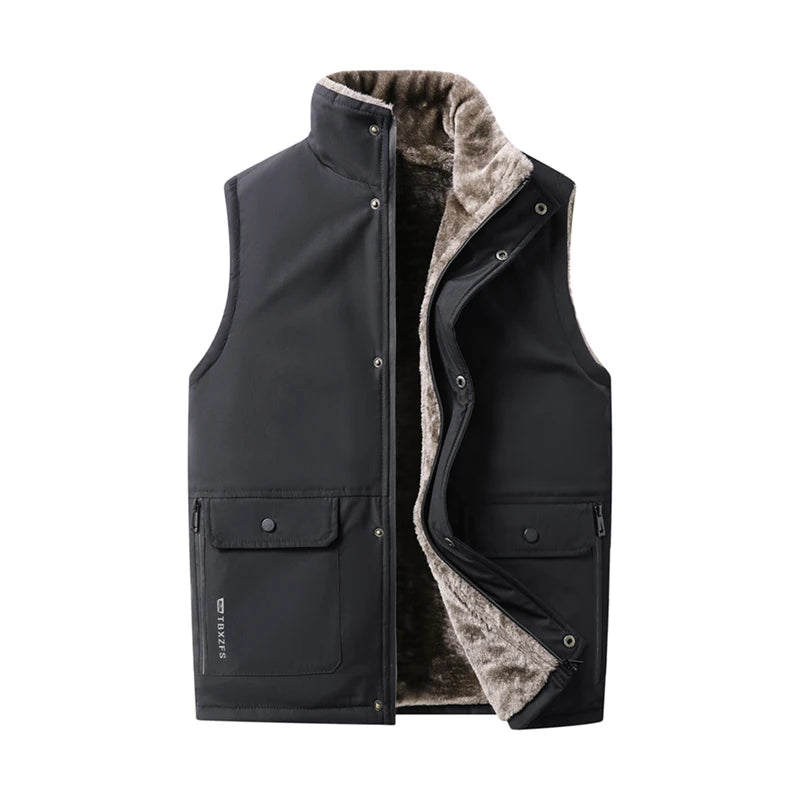 Men Winter Vest Lamb Cashmere Thick Veste Man New Thicken High Quality Waistcoat Brand Velvet Warm Sleeveless Mens Vests Jacket